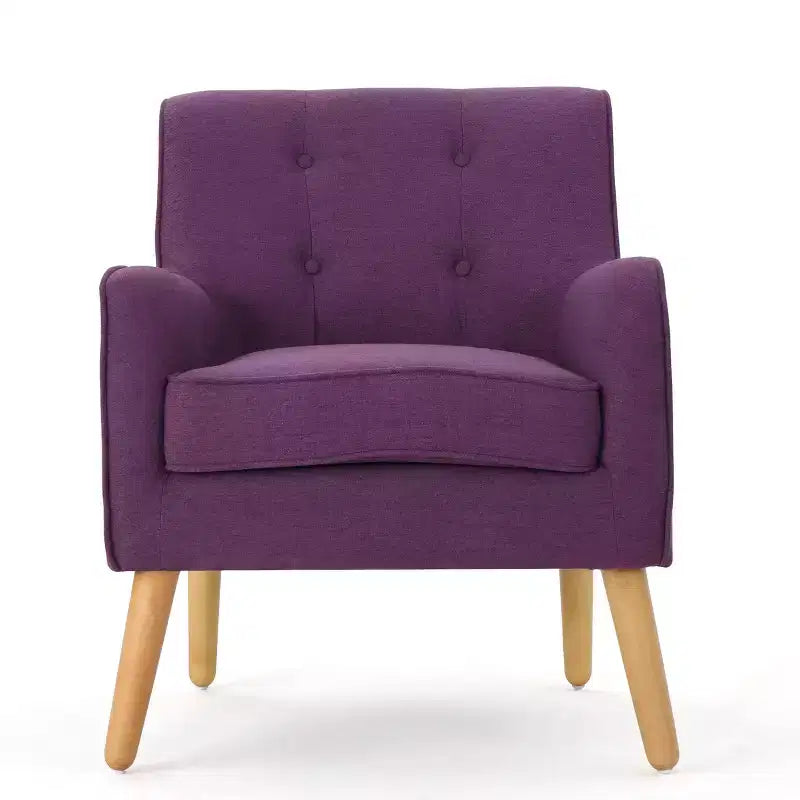 Akzentstuhl im Mid-Century-Modern-Stil mit Knopfheftung und Polsterung