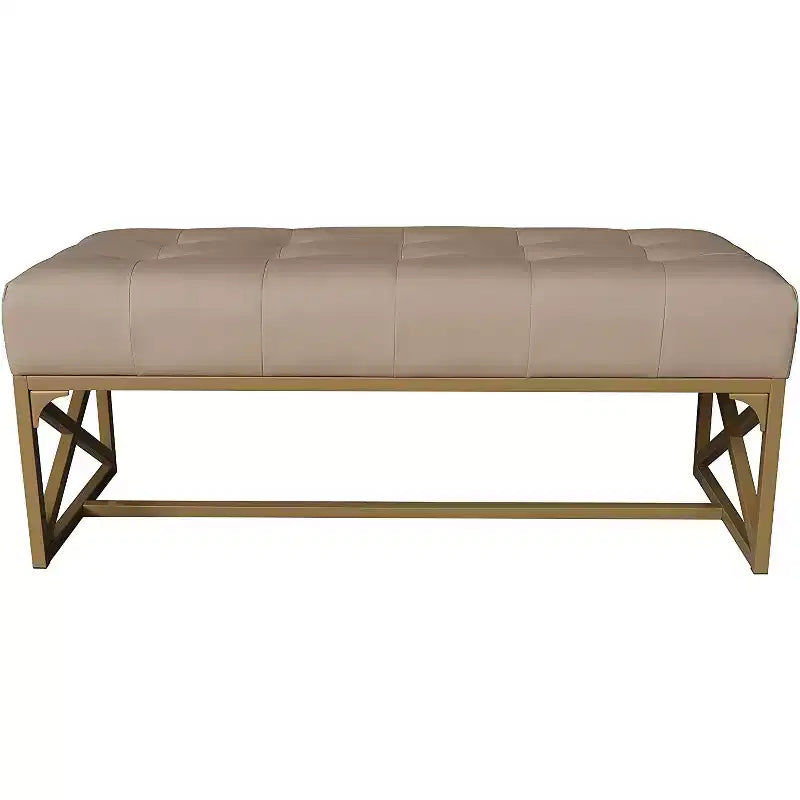 Moderne Bank aus Kunstleder, 40.2 Inches, Gold
