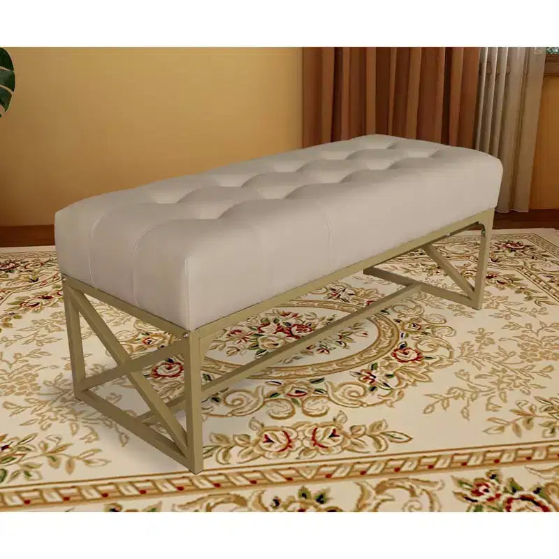 Moderne Bank aus Kunstleder, 40.2 Inches, Gold