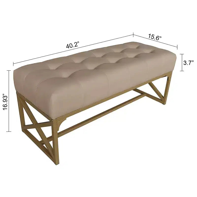 Moderne Bank aus Kunstleder, 40.2 Inches, Gold