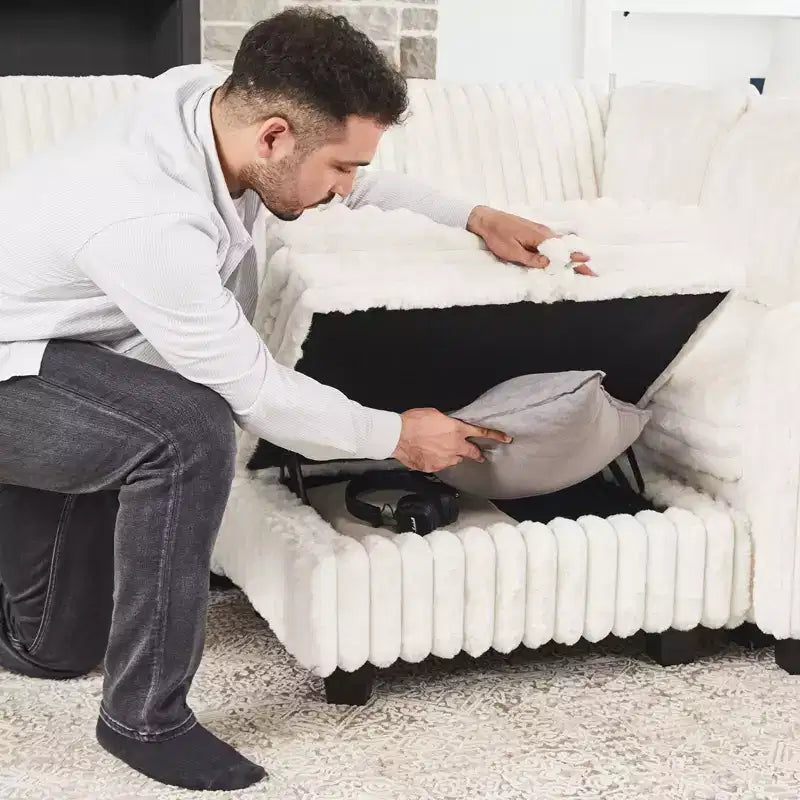 Cordhocker mit Stauraum für modulare Ecksofas