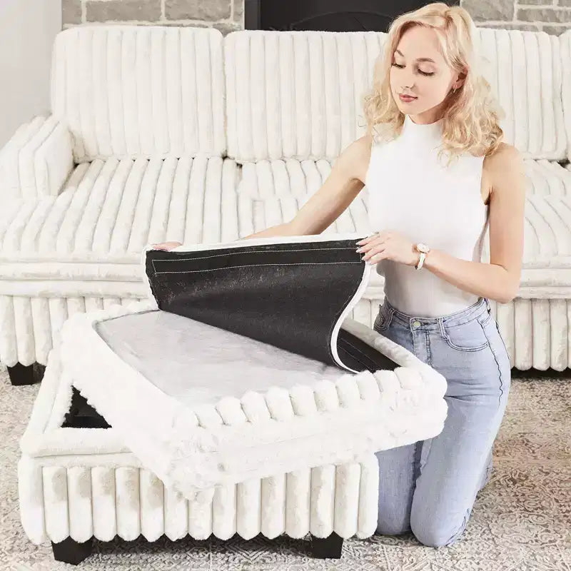 Cordhocker mit Stauraum für modulare Ecksofas