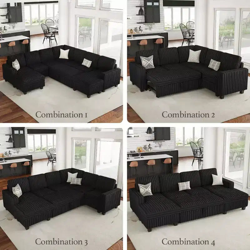 Cordhocker mit Stauraum für modulare Ecksofas
