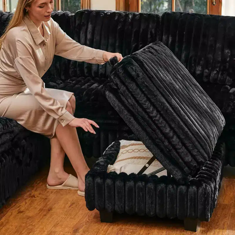 Cordhocker mit Stauraum für modulare Ecksofas