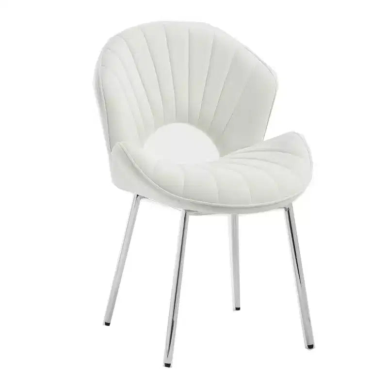 Set aus 2 modernen gepolsterten Esszimmerstühlen mit geschwungener Rückenlehne und Metallbeinen, armlose Esszimmerstühle für Esszimmer oder Küche