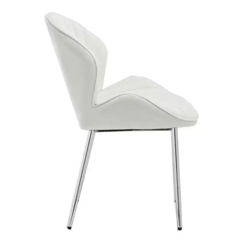 Set aus 2 modernen gepolsterten Esszimmerstühlen mit geschwungener Rückenlehne und Metallbeinen, armlose Esszimmerstühle für Esszimmer oder Küche