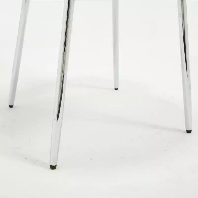 Set aus 2 modernen gepolsterten Esszimmerstühlen mit geschwungener Rückenlehne und Metallbeinen, armlose Esszimmerstühle für Esszimmer oder Küche
