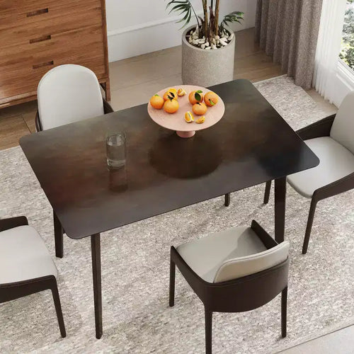 Mesa de comedor rectangular de 47.2 para 4 personas, mesa de cocina moderna de mediados de siglo con patas de madera de caucho para el comedor