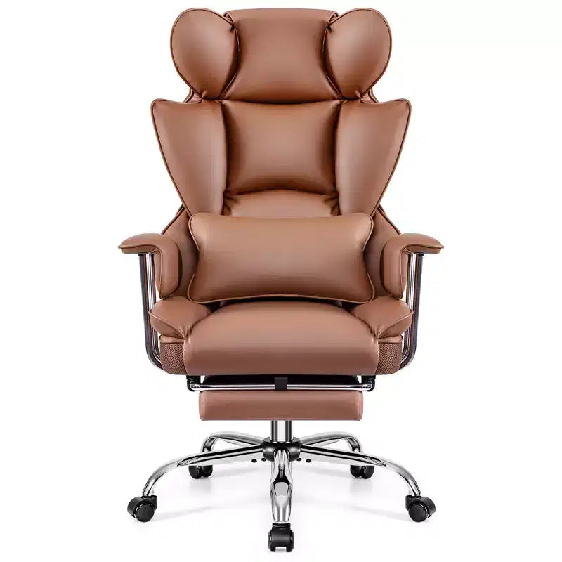 Bürostuhl, großer und hoher Chefsessel mit Fußstütze, ergonomisch, verstellbare Rückenlehne mit hoher Rückenstütze