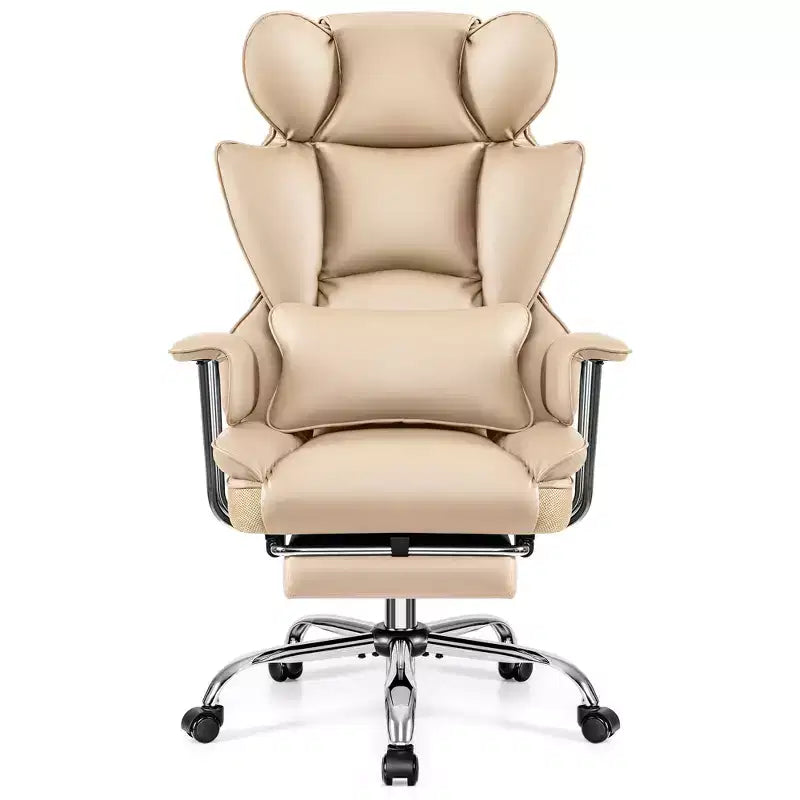 Bürostuhl, großer und hoher Chefsessel mit Fußstütze, ergonomisch, verstellbare Rückenlehne mit hoher Rückenstütze