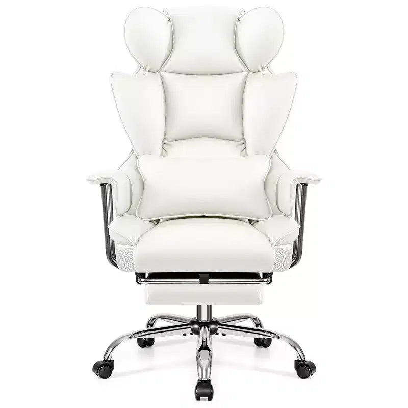 Bürostuhl, großer und hoher Chefsessel mit Fußstütze, ergonomisch, verstellbare Rückenlehne mit hoher Rückenstütze
