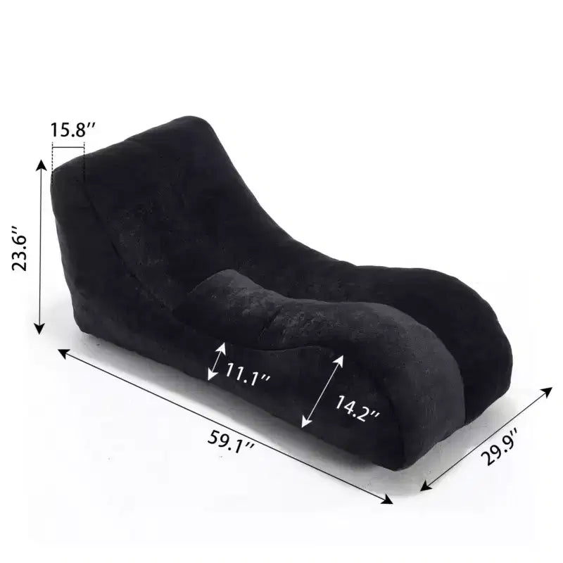 Chaiselongue zum Yoga, S-förmiger Sitzsack, bequeme Chaiselongue mit weicher Schwammfüllung, bodennahes, rahmenloses Lesesofa für Wohnzimmer und Schlafzimmer