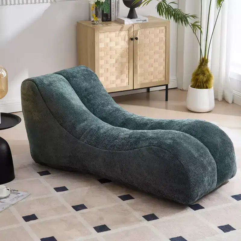 Chaiselongue zum Yoga, S-förmiger Sitzsack, bequeme Chaiselongue mit weicher Schwammfüllung, bodennahes, rahmenloses Lesesofa für Wohnzimmer und Schlafzimmer