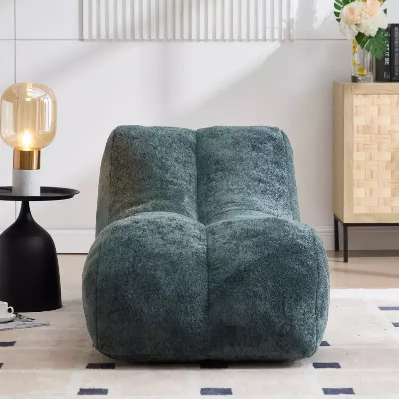 Chaiselongue zum Yoga, S-förmiger Sitzsack, bequeme Chaiselongue mit weicher Schwammfüllung, bodennahes, rahmenloses Lesesofa für Wohnzimmer und Schlafzimmer