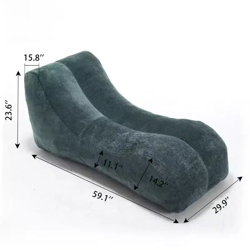 Chaiselongue zum Yoga, S-förmiger Sitzsack, bequeme Chaiselongue mit weicher Schwammfüllung, bodennahes, rahmenloses Lesesofa für Wohnzimmer und Schlafzimmer