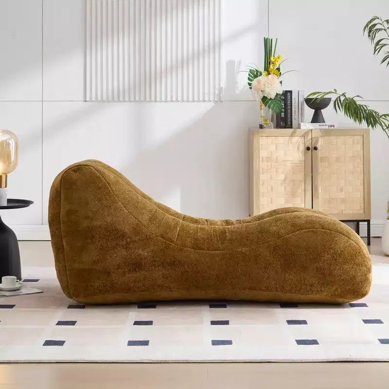 Chaiselongue zum Yoga, S-förmiger Sitzsack, bequeme Chaiselongue mit weicher Schwammfüllung, bodennahes, rahmenloses Lesesofa für Wohnzimmer und Schlafzimmer