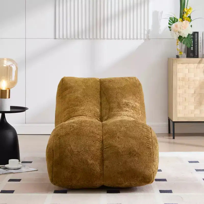 Chaiselongue zum Yoga, S-förmiger Sitzsack, bequeme Chaiselongue mit weicher Schwammfüllung, bodennahes, rahmenloses Lesesofa für Wohnzimmer und Schlafzimmer