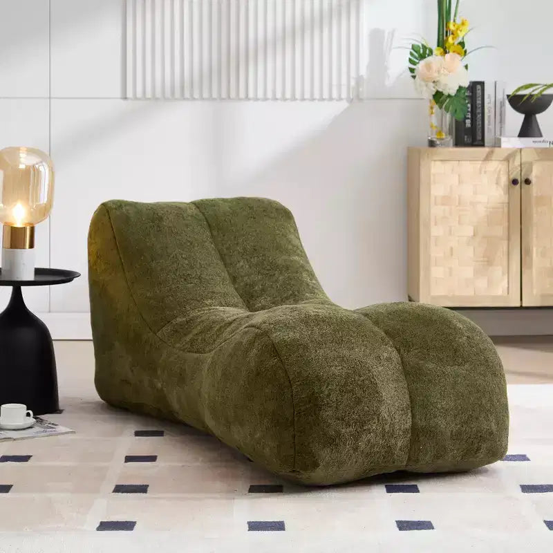 Chaiselongue zum Yoga, S-förmiger Sitzsack, bequeme Chaiselongue mit weicher Schwammfüllung, bodennahes, rahmenloses Lesesofa für Wohnzimmer und Schlafzimmer