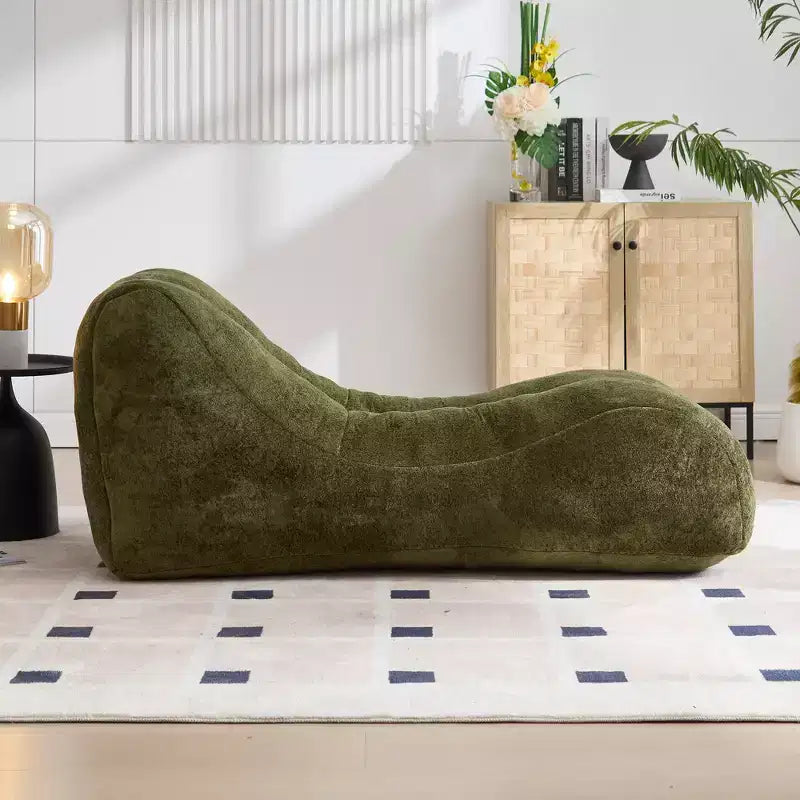 Chaiselongue zum Yoga, S-förmiger Sitzsack, bequeme Chaiselongue mit weicher Schwammfüllung, bodennahes, rahmenloses Lesesofa für Wohnzimmer und Schlafzimmer