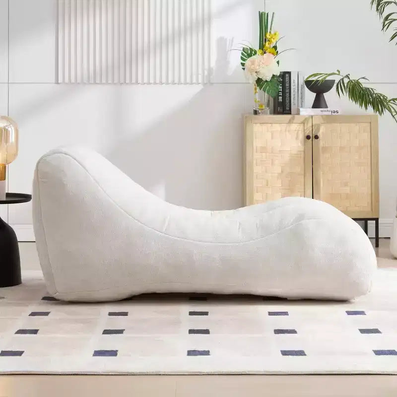 Sillón chaise longue para yoga, silla tipo puff con forma curva de S, cómodo sillón chaise longue relleno de esponja suave, sofá de suelo sin estructura rígida para leer en la sala de estar o el dormitorio