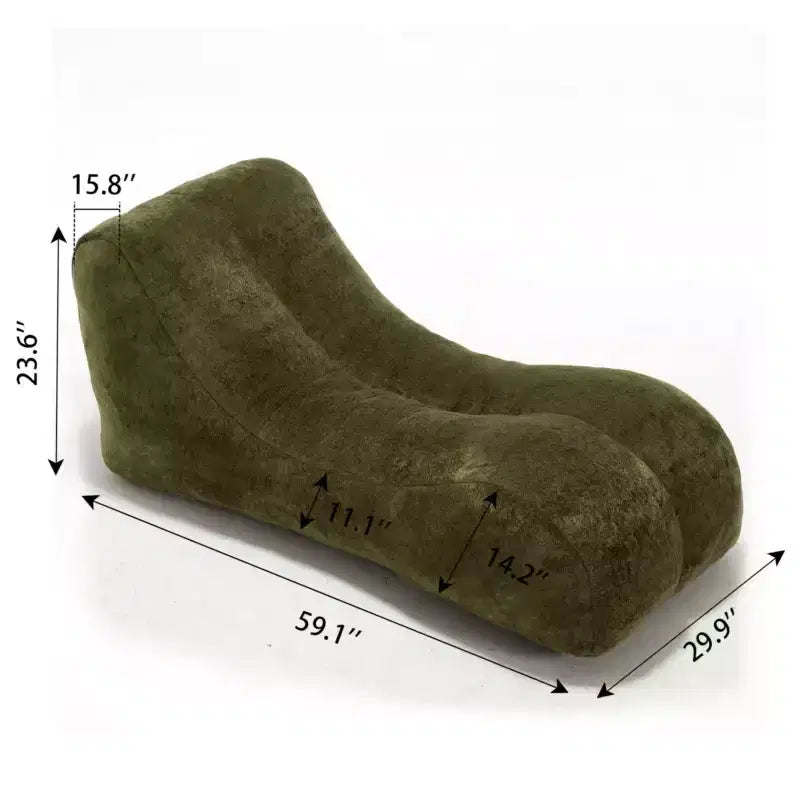 Chaiselongue zum Yoga, S-förmiger Sitzsack, bequeme Chaiselongue mit weicher Schwammfüllung, bodennahes, rahmenloses Lesesofa für Wohnzimmer und Schlafzimmer