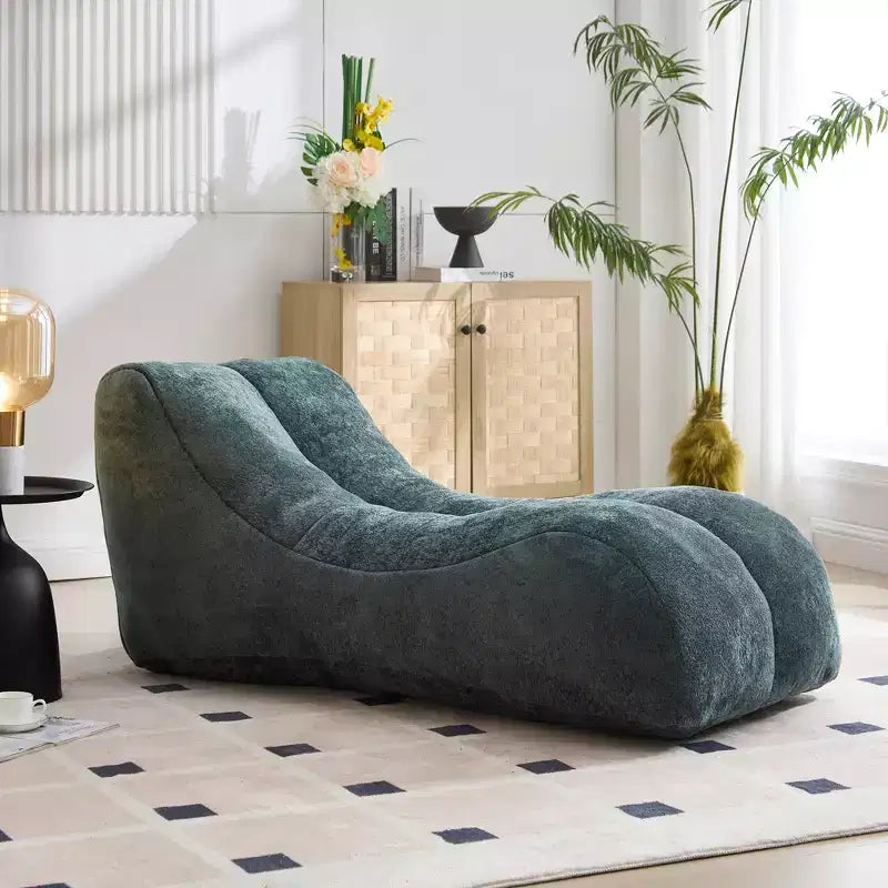 Sillón chaise longue para yoga, silla tipo puff con forma curva de S, cómodo sillón chaise longue relleno de esponja suave, sofá de suelo sin estructura rígida para leer en la sala de estar o el dormitorio