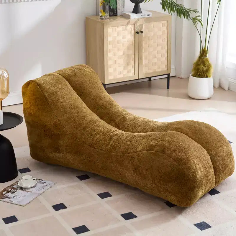 Sillón chaise longue para yoga, silla tipo puff con forma curva de S, cómodo sillón chaise longue relleno de esponja suave, sofá de suelo sin estructura rígida para leer en la sala de estar o el dormitorio