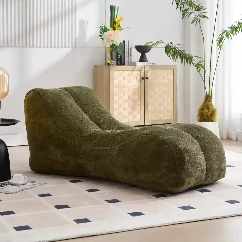 Sillón chaise longue para yoga, silla tipo puff con forma curva de S, cómodo sillón chaise longue relleno de esponja suave, sofá de suelo sin estructura rígida para leer en la sala de estar o el dormitorio