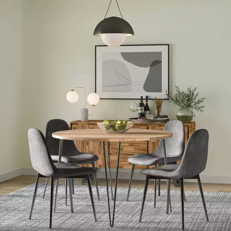 Mesa de comedor redonda de 45" Natural
