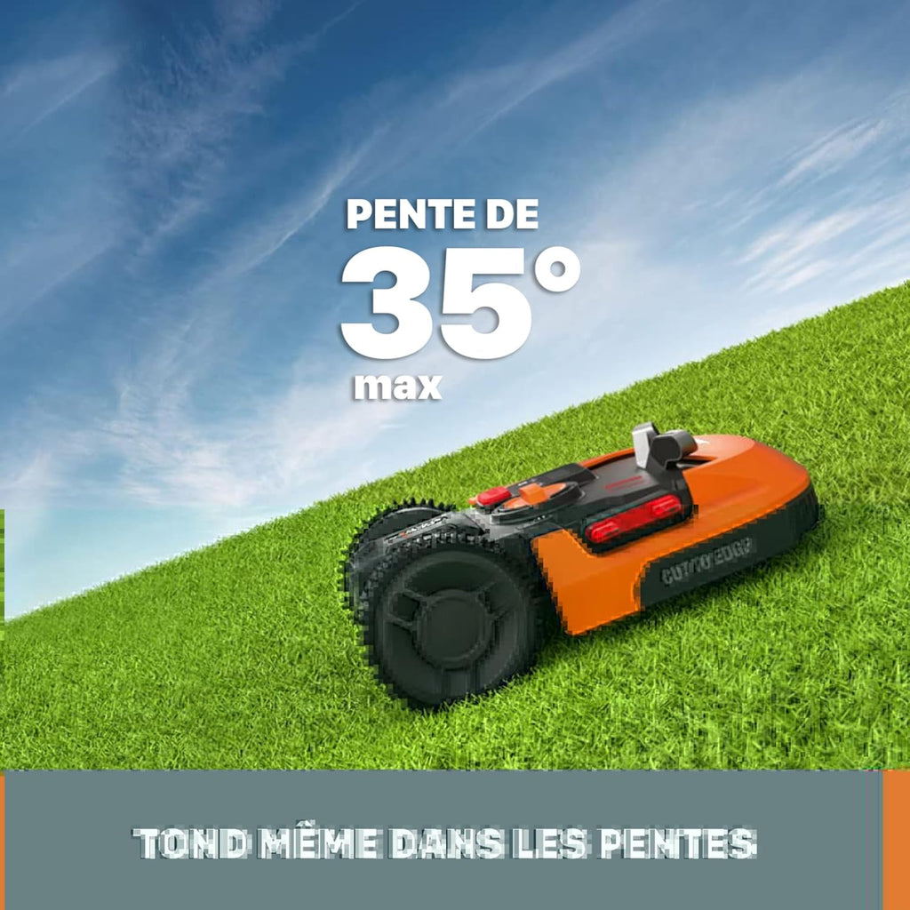 WORX LANDROID Vision WR206E.1, Robot Tondeuse sans Fil périphérique 600 m2 Surf.Max 700 m2, Installation en 30 Min, Caméra 4K + IA Adaptative, évite Tous Les Obstacles, Coupe des Bordures, Multizone