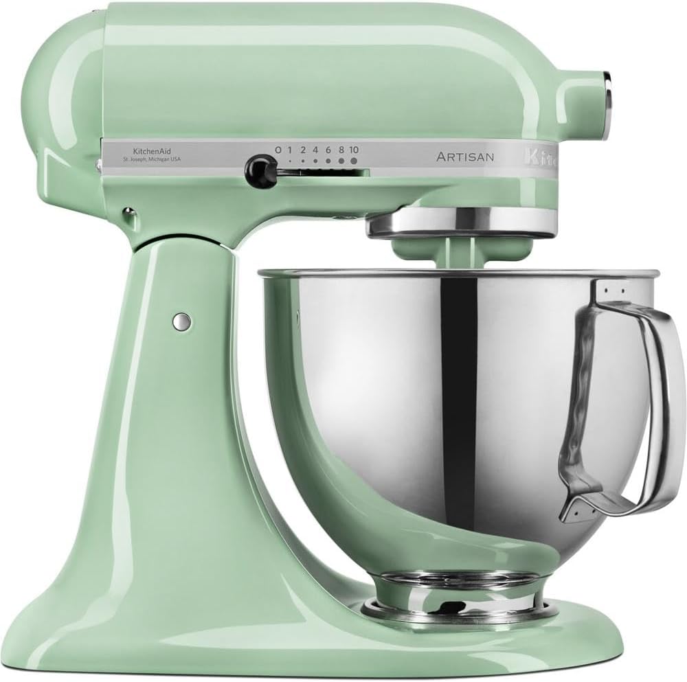 KitchenAid Robot Patissier I Artisan I Robot cuisine multifonctions à tête inclinable I Avec 4 accessoires I Bol de 4,8L | Crème
