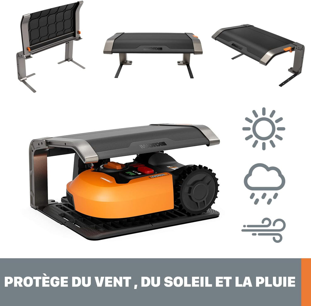 WORX LANDROID Vision WR206E.1, Robot Tondeuse sans Fil périphérique 600 m2 Surf.Max 700 m2, Installation en 30 Min, Caméra 4K + IA Adaptative, évite Tous Les Obstacles, Coupe des Bordures, Multizone