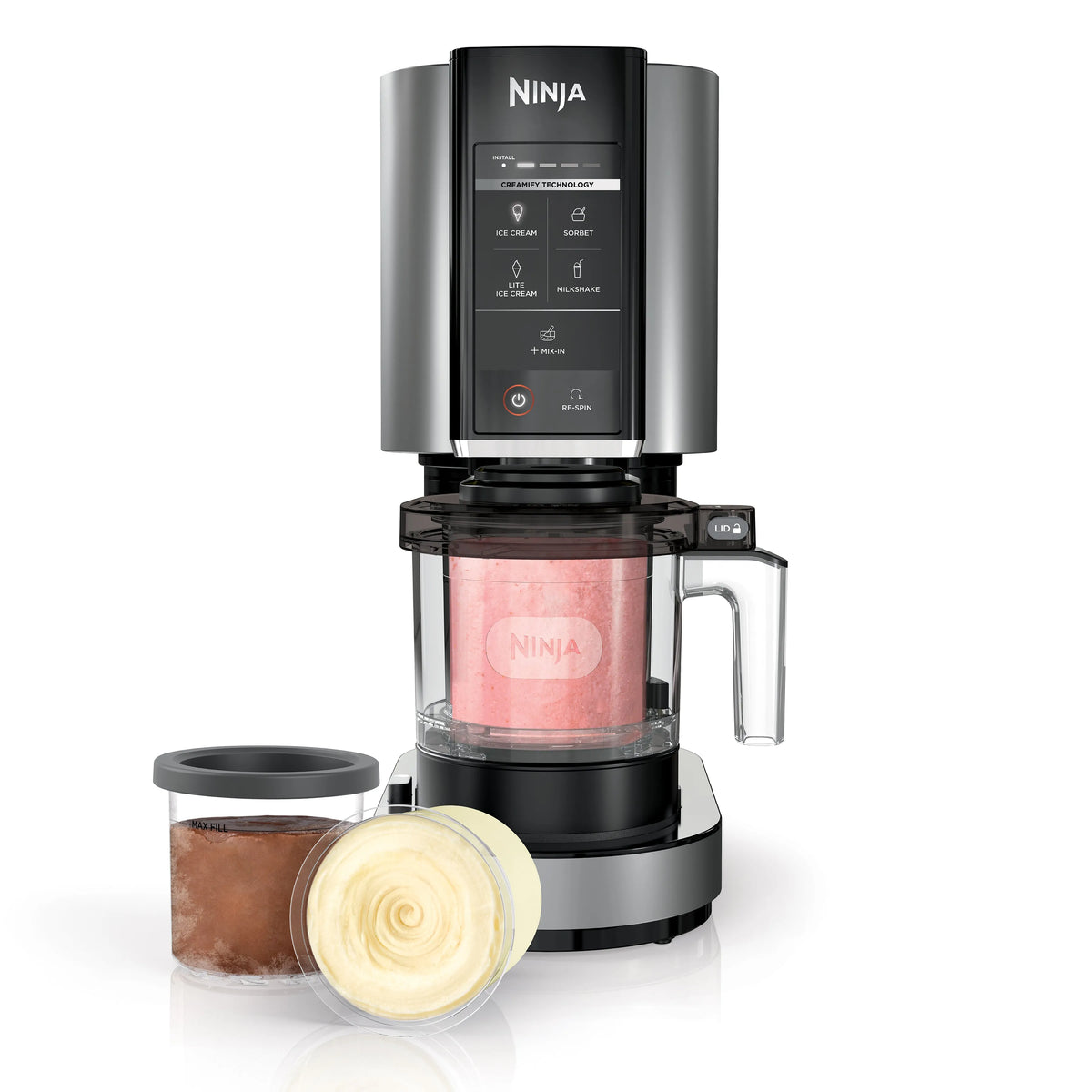 Machine à gla?es NINJA - Creami NC300EU - 6 programmes - Capacité 473ml - Jusqu'à 1,4L de glace - 3 bols inclus