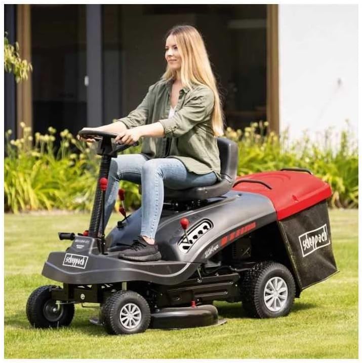 Scheppach Tondeuse à Gazon autoportée MR196-61 – Moteur à Essence 4 Temps 4,8 KW / 6,5 CV – Largeur de Coupe 61 cm – 5 Vitesses – Hauteur de Coupe réglable