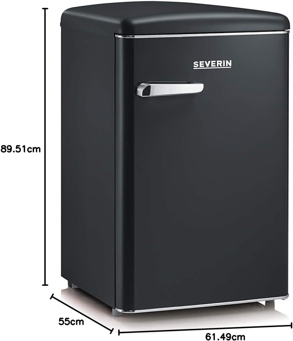 SEVERIN Réfrigérateur Congélateur, Pose libre, Longueur 55 cm, 108L, Classe D, 110 kWh/an, 37 dB, Look rétro, Crème, RKS 8833