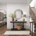 36 runder Wandspiegel aus Holz im modernen Stil