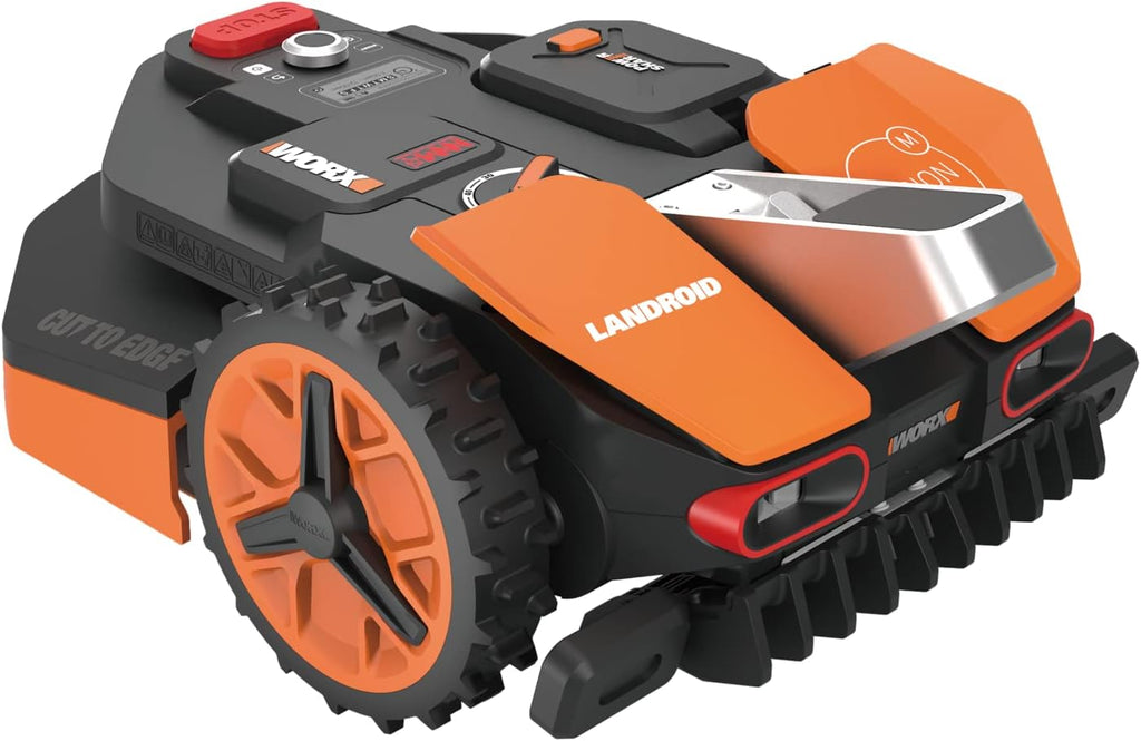 WORX LANDROID Vision WR206E.1, Robot Tondeuse sans Fil périphérique 600 m2 Surf.Max 700 m2, Installation en 30 Min, Caméra 4K + IA Adaptative, évite Tous Les Obstacles, Coupe des Bordures, Multizone
