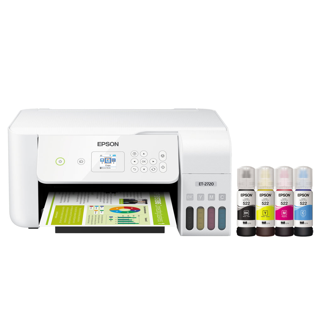 Epson EcoTank ET-2720 imprimante Supertank couleur tout-en-un sans fil tout-blanc