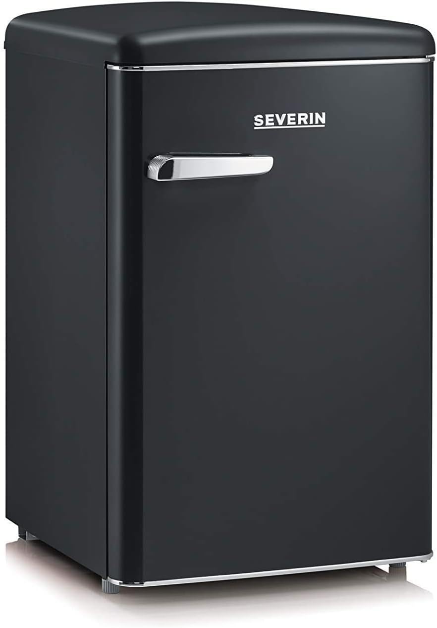 SEVERIN Réfrigérateur Congélateur, Pose libre, Longueur 55 cm, 108L, Classe D, 110 kWh/an, 37 dB, Look rétro, Crème, RKS 8833
