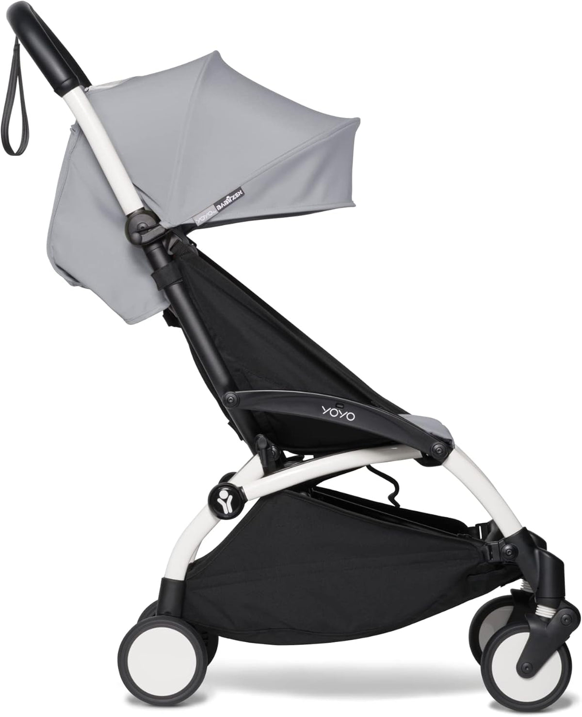 Poussette BABYZEN YOYO2 6+ (Cadre noir + pack couleur Aqua) - Comprend un harnais, un dossier, des arceaux de capote, une bandoulière, un coussin d’assise, et une capote assortie