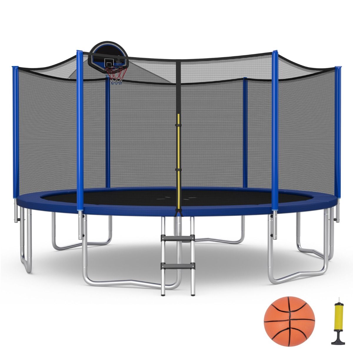 Trampoline d'Extérieur ?366 cm Trampoline avec Panier de Basket Filet de Protection Trampoline pour Enfants et Adultes