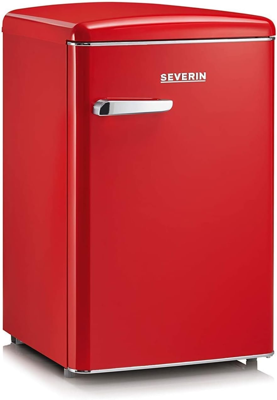 SEVERIN Réfrigérateur Congélateur, Pose libre, Longueur 55 cm, 108L, Classe D, 110 kWh/an, 37 dB, Look rétro, Crème, RKS 8833