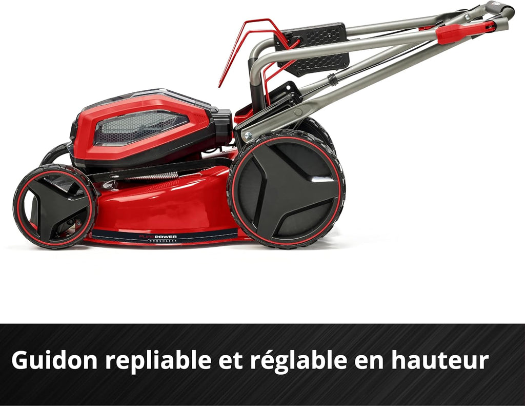 Einhell Professional Tondeuse à gazon sans fil GP-CM 36/47 S HW Li Power X-Change (36V, 47 cm largeur de coupe, autotractée, moteur sans charbon) Livré avec 4 Batteries 4,0Ah et 2 Chargeurs Doubles