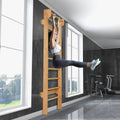 Espalier Mural Espalier de Gymnastique Capacité 150 kg Diamètre Barre 3,3 cm en Bois de Pin 195x80x14cm Naturel