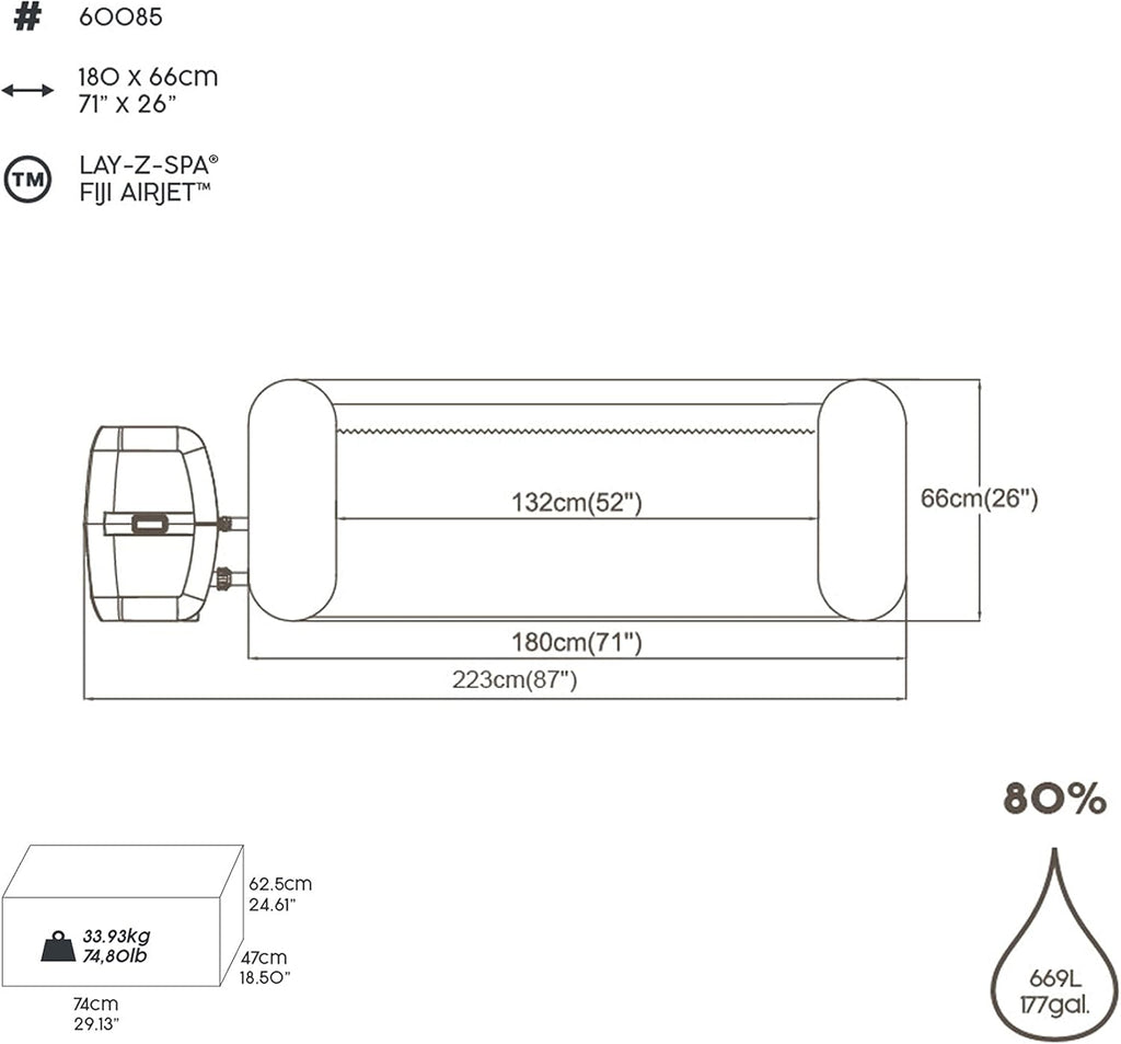 Spa gonflable rond BESTWAY Lay-Z-Spa? Miami Airjet? 2 - 4 personnes