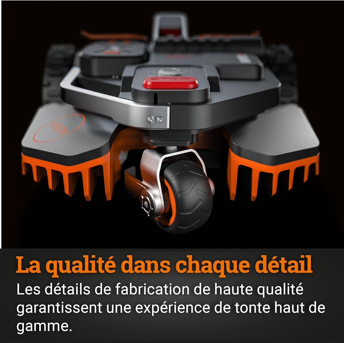 WORX LANDROID Vision WR206E.1, Robot Tondeuse sans Fil périphérique 600 m2 Surf.Max 700 m2, Installation en 30 Min, Caméra 4K + IA Adaptative, évite Tous Les Obstacles, Coupe des Bordures, Multizone