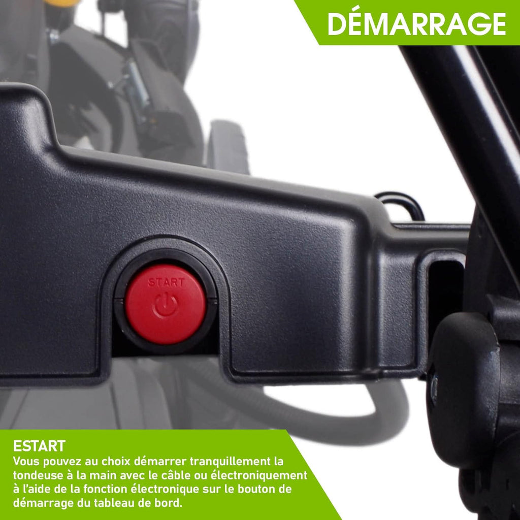 BRAST tondeuse thermique 3 roues TRIKE E-START 224cc 53cm tractée démarrage électrique mulching 4en1 capot en t?le en acier 60l - moteur 4 temps de la marque fran?aise GT reglable