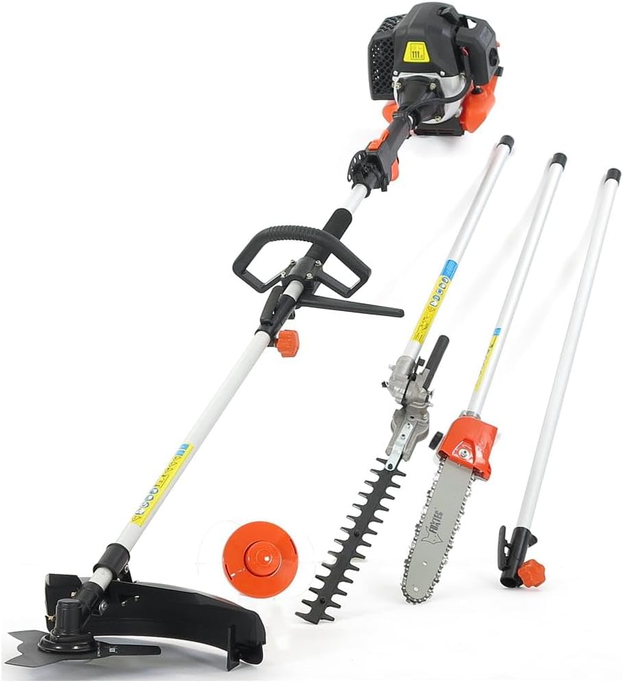 Fuxtec Débroussailleuse Thermique Multifonction 5 en 1 Multitool FX-MT152E - Easy Starter 3CV 52 cm3, Moteur 2 Temps, élagueuse Taille Haie Coupe Bordure Avec Fil ou Lame 1 Mètre Rallonge