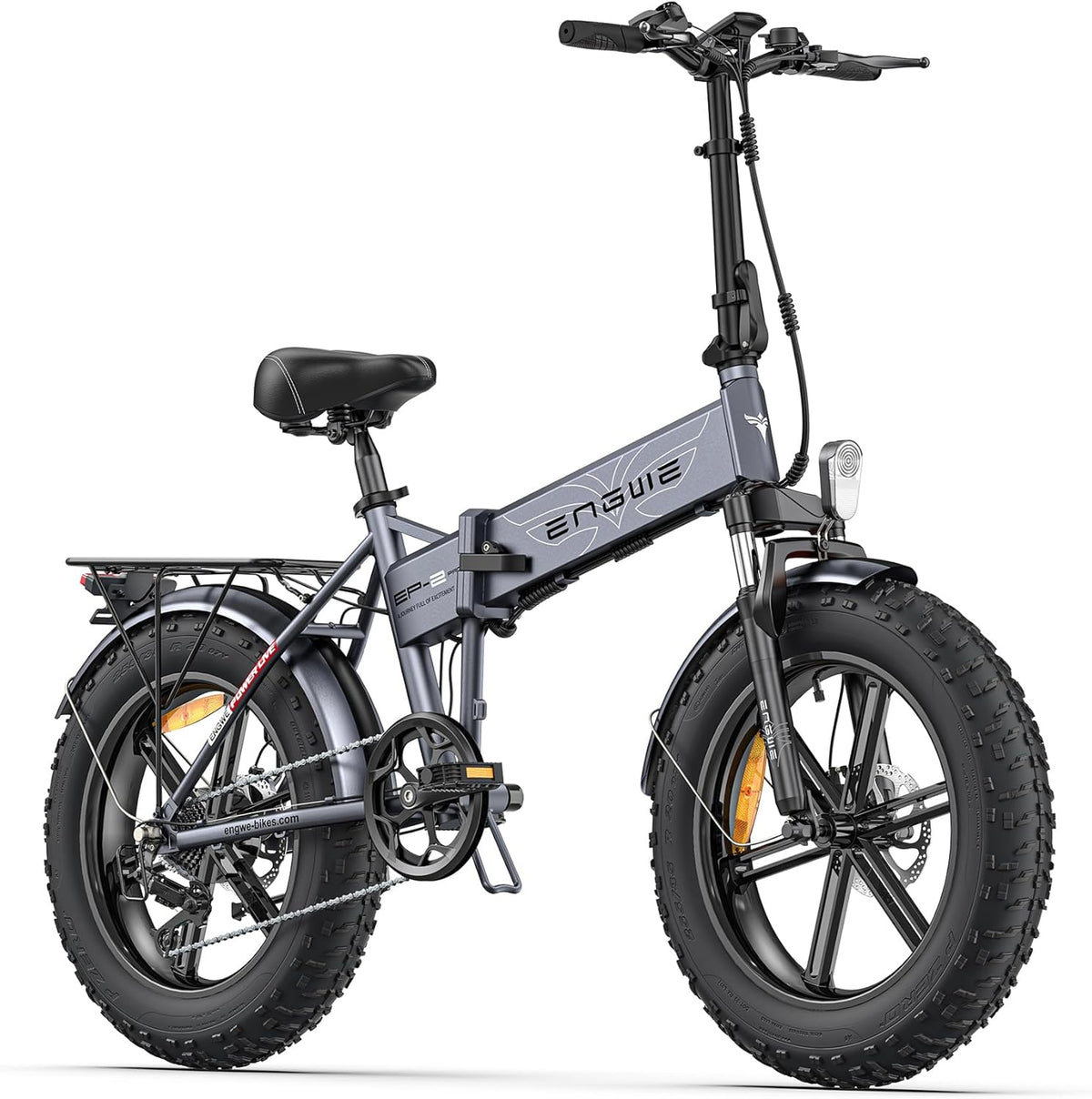 ENGWE EP-2 Pro Vélo électrique Pliable 20 ¡Á 4.0 Fat Bike Electrique 7 Vitesses avec Batterie Amovible 48V 13Ah Autonomie 120km Tout-Terrain & VTT & Plage & Neige